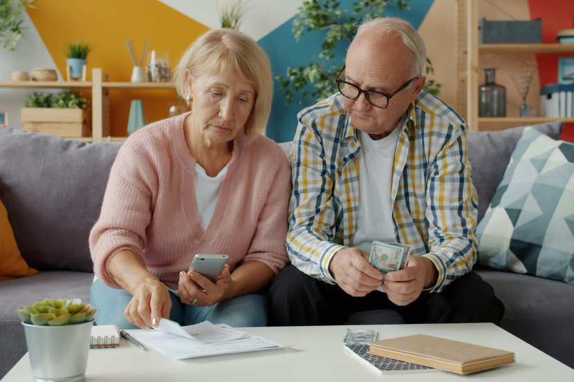 Person sorting through their finances